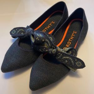 Merino Wool Rothy’s pointed toe Mary Jane in Forest Herringbone, Size 9 EUC